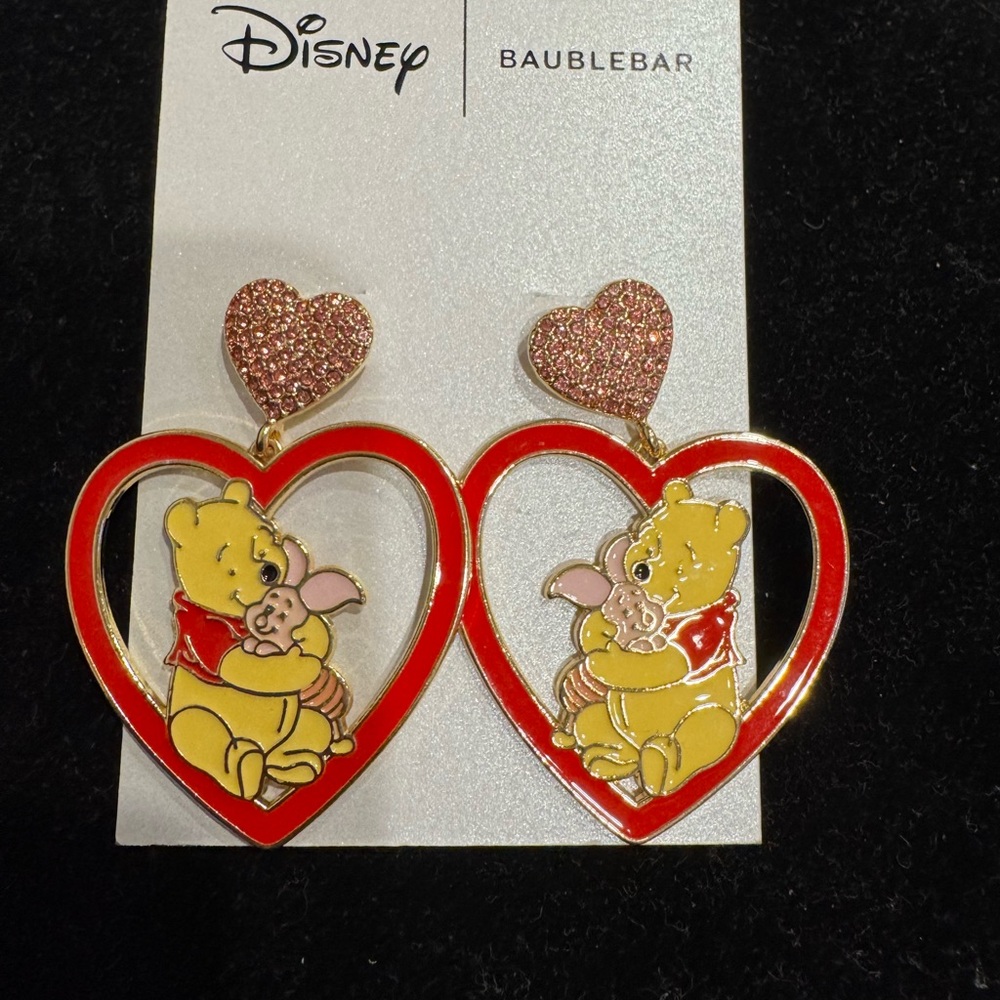BaubleBar Disney Heart Earrings with Red and Pink Accents